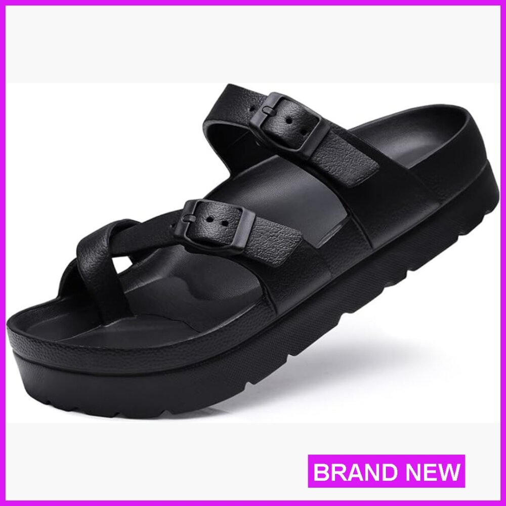 Platform Sandals Arch Support Comfortable Foam Sl… - image 1